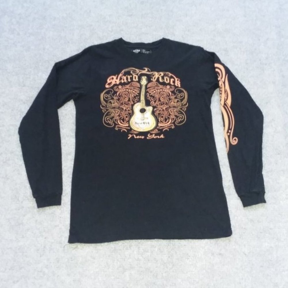 Womens Hard ROCK Café Shirt Small Top New York Long Sleeve Graphic T-Shirt